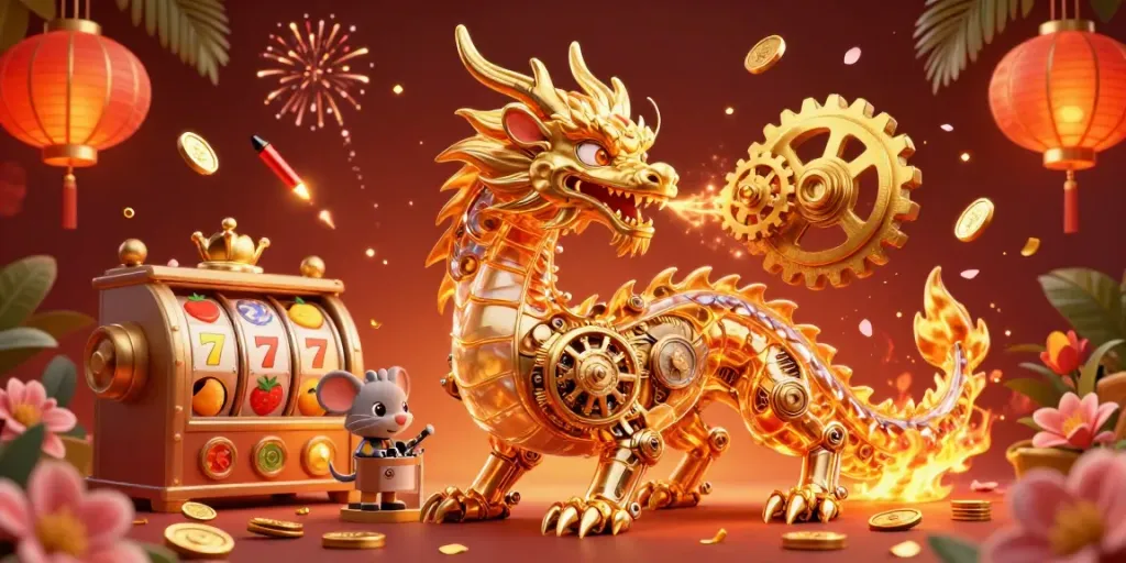 Bermain slot online coloksgp dengan karakter naga emas menarik perhatian dan gemerlap uang.