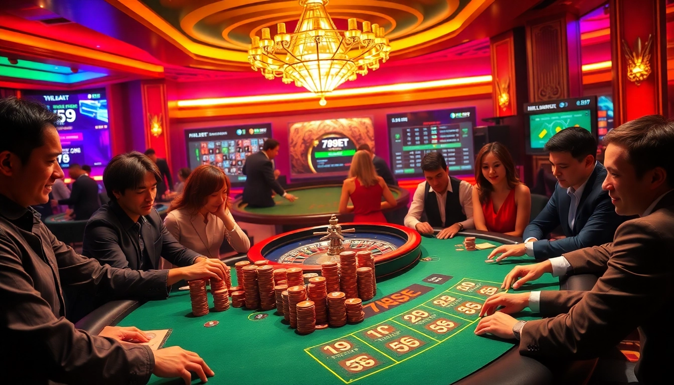 Experience thrilling betting at 789BET casino with vibrant poker action and roulette.