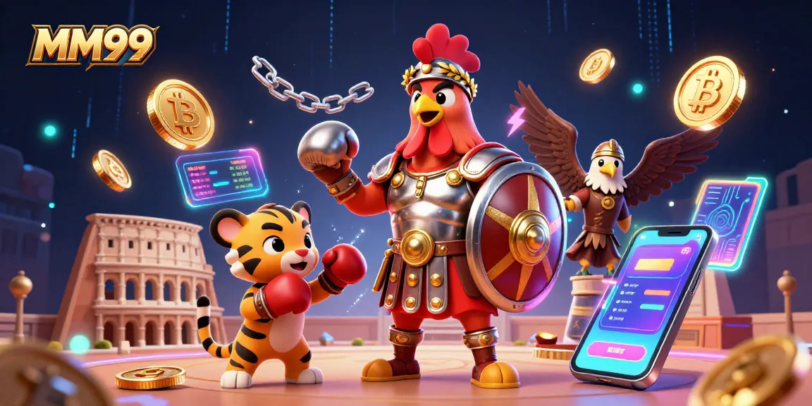 Engage in thrilling MM99 gameplay with a rooster gladiator battling in style.