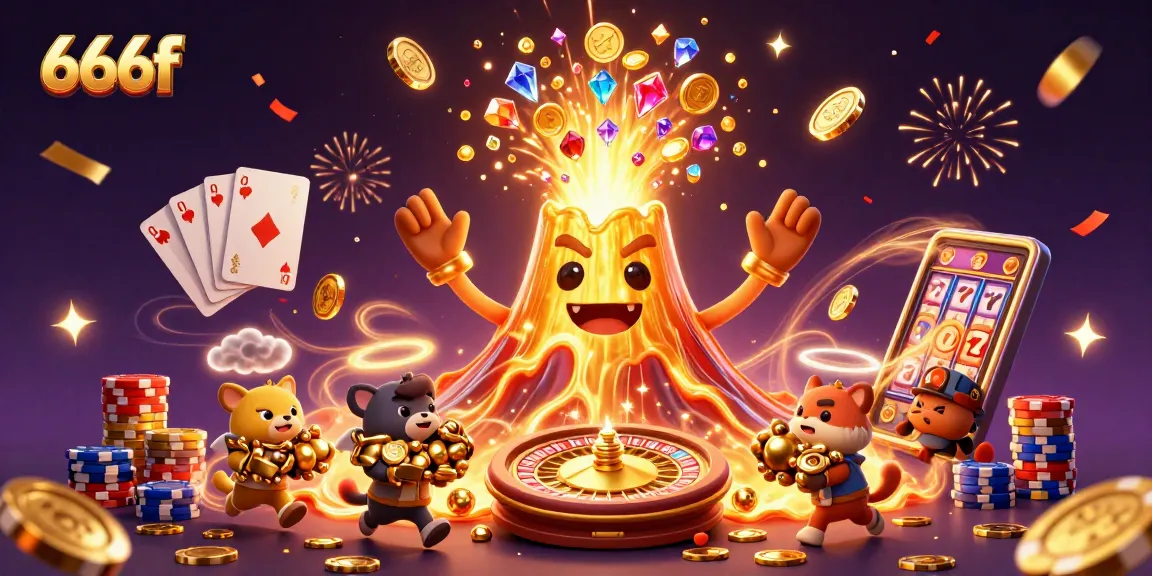 Experience the thrill of 666f as golden volcano erupts with treasures, delivering casino excitement.
