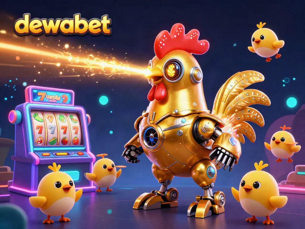 DewaBet menghadirkan pengalaman bermain slot yang menyenangkan dengan mesin slot berputar dan simbol buah yang menggoda.