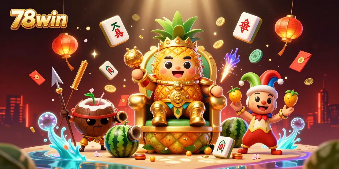 Win big with 78win at the dynamic casino beach, featuring vibrant games and characters.