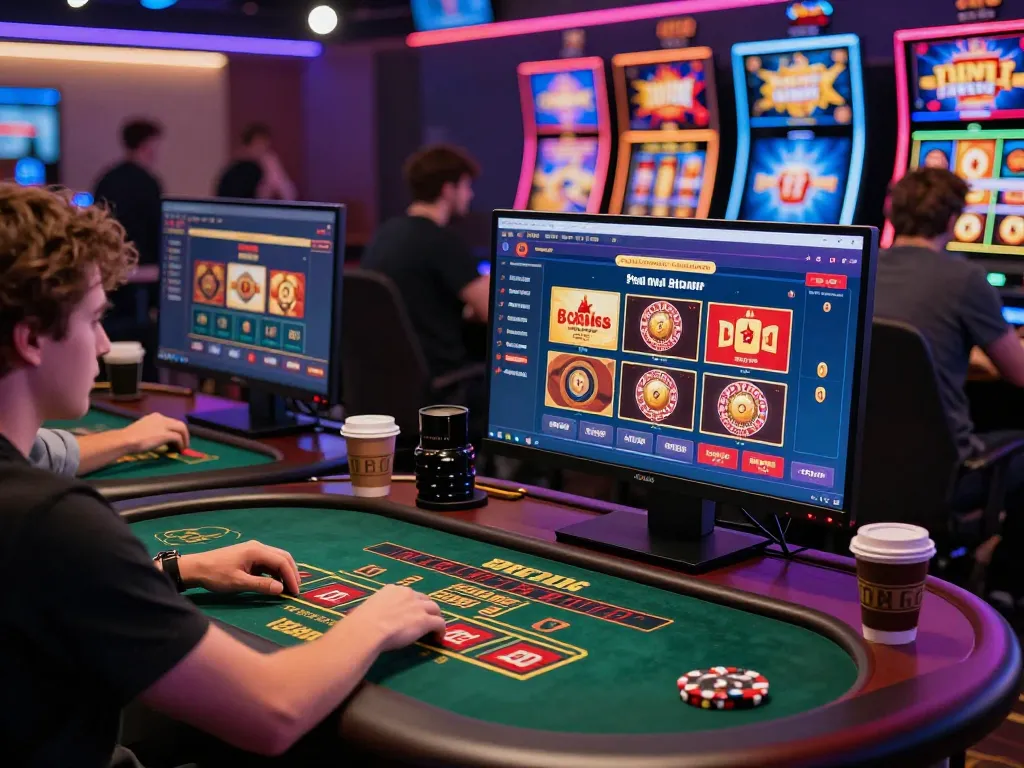 Engaging scene of players enjoying Link MB66 in a vibrant online casino environment with advanced technology.