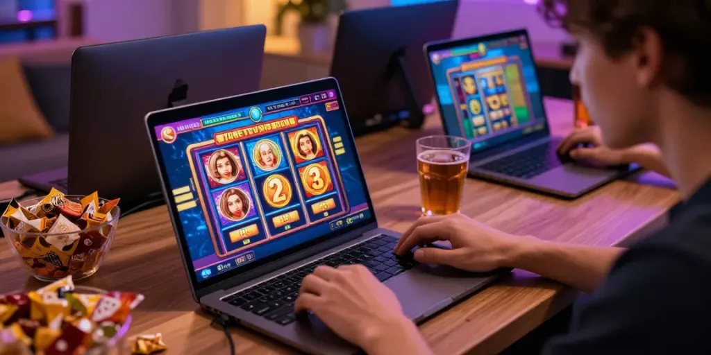 Pengguna bermain slot online di AHHA4D dengan grafik menarik.