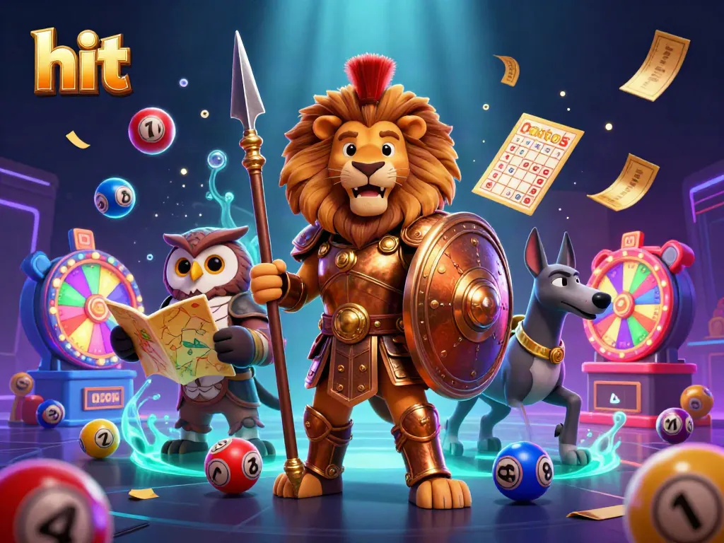 Hit your jackpot with this vibrant casino illustration featuring game elements in dynamic motion.