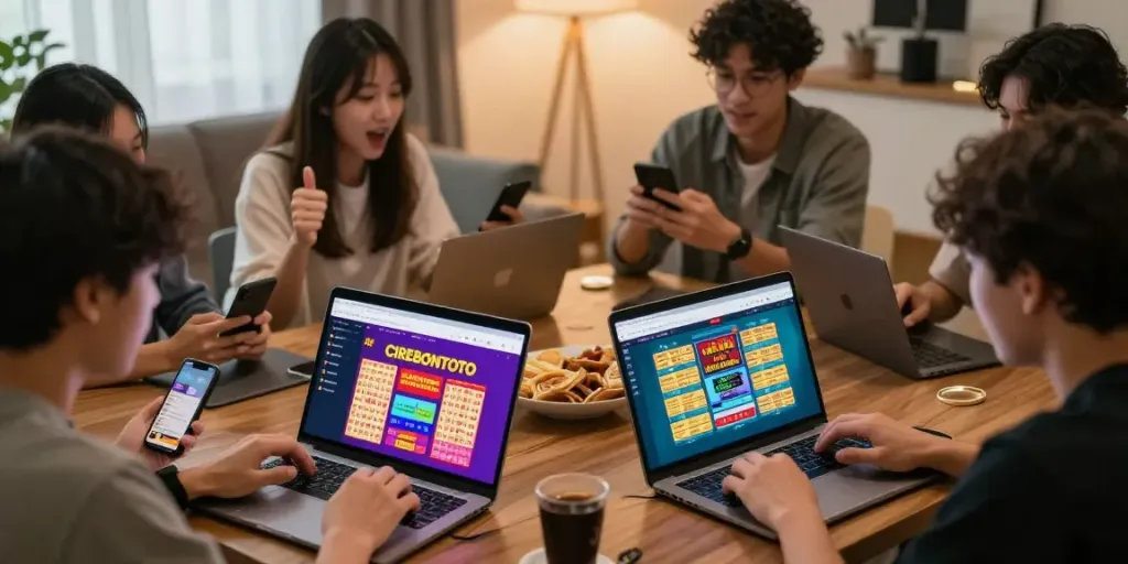 CIREBONTOTO: Pengguna terlibat dalam taruhan online di perangkat pintar, merasakan keseruan dan kemudahan akses.