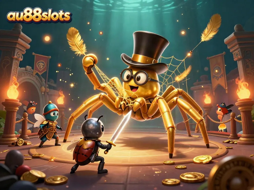 Experience thrilling gameplay at au88slots amid a vibrant, fantastical casino scene.