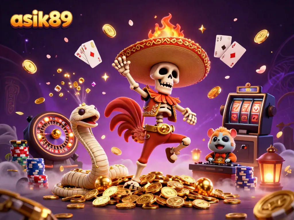 Experience seamless gameplay with asik89's vibrant online casino, featuring dynamic characters and exciting visuals.