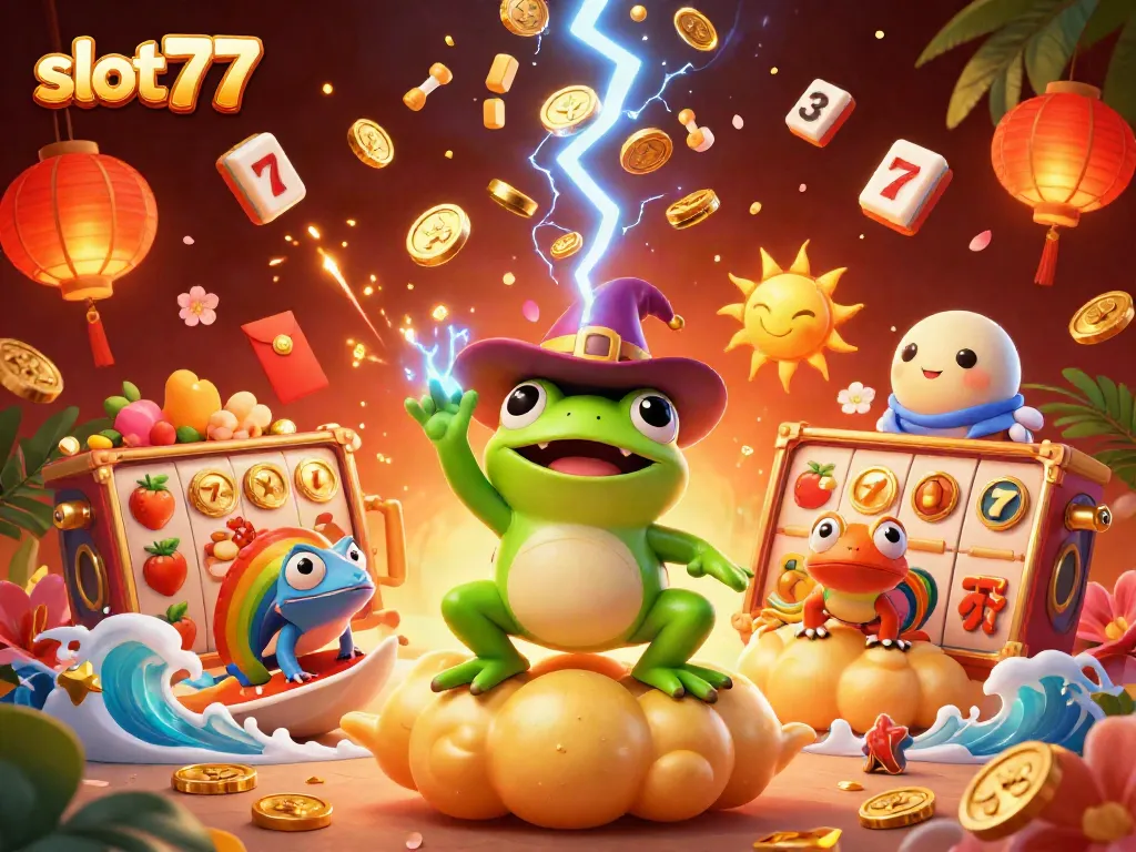 Slot77 menampilkan karakter unik di dunia perjudian penuh koin emas.