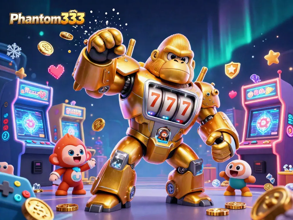 Engage with phantom333 by experiencing a dynamic casino-themed adventure through golden gorilla mech.