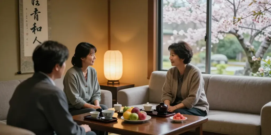 Video bokep Jepang ibu mertua dalam suasana hangat keluarga Jepang, menampilkan interaksi yang intim.