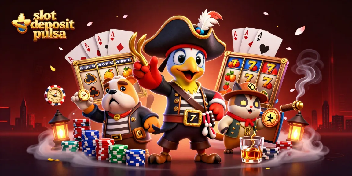 Engage in thrilling slot deposit pulsa action with vibrant characters in a dynamic casino setting.