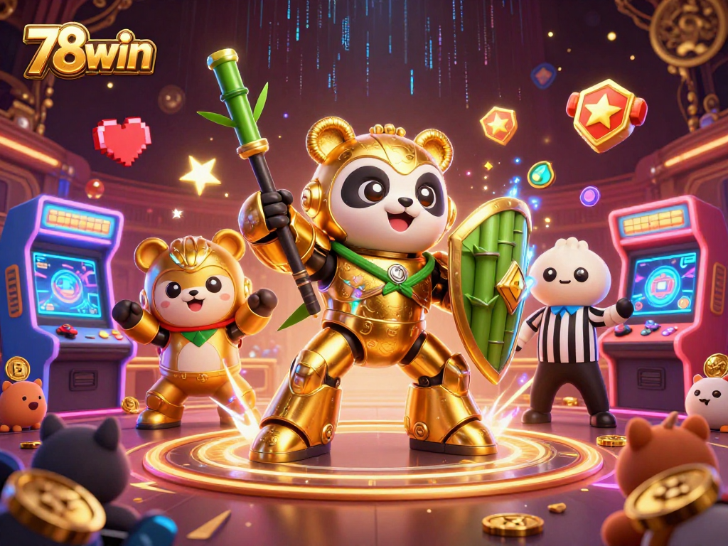 Engage with 78win's vibrant gaming atmosphere featuring dazzling 3D elements and characters.
