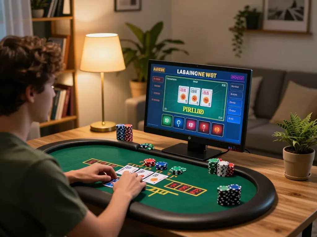 Engage with kp88 gaming experience at home using a laptop for live dealer blackjack.
