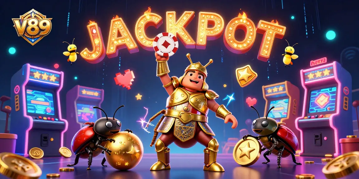 Menangkan hadiah jackpot di v89 dengan beetle hercules beraksi dan mesin permainan cahaya yang ceria.