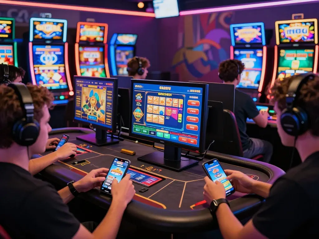 Engaged players at https://hit-club.me/ enjoying vibrant online gaming experience in a dynamic virtual casino.