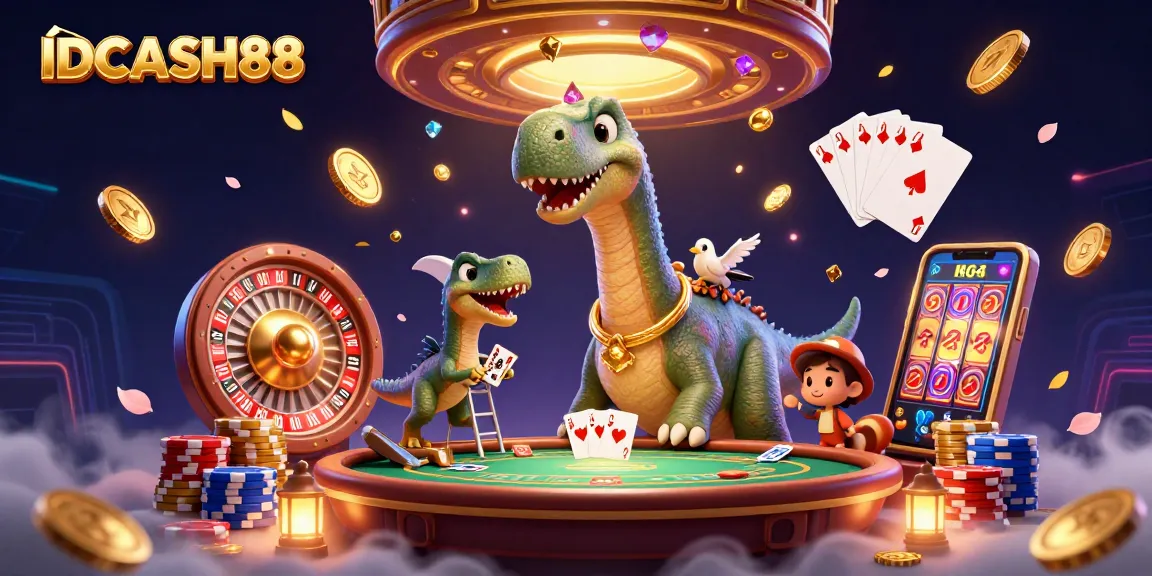 Experience the excitement of IDCASH88 with vibrant gaming elements in a thrilling casino scene