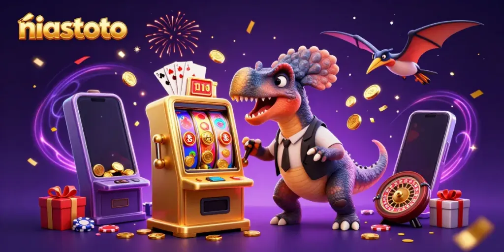 NIASTOTO menawarkan pengalaman bermain slot yang menggiurkan dengan jackpot mengelilingi karakter lucu.