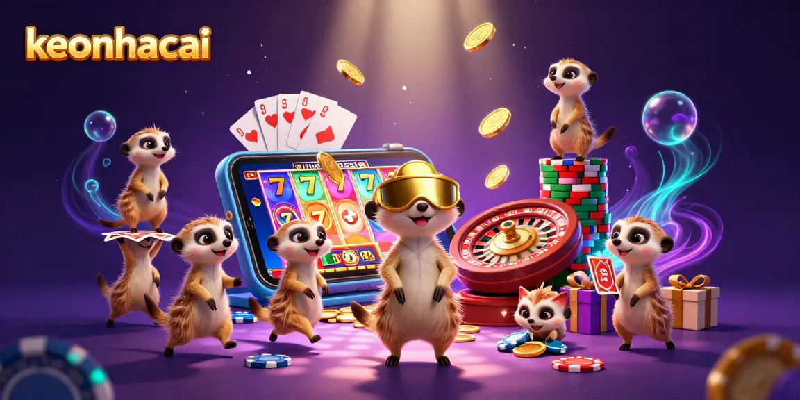 Engage in exciting gameplay at keonhacai with animated meerkats running a casino.