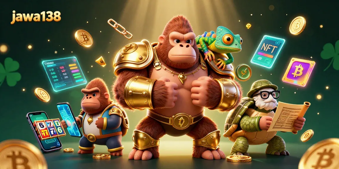 Gorila kuat dan pengaman chameleon di sisi jackpot jawa138, menciptakan suasana kasino yang mengesankan.