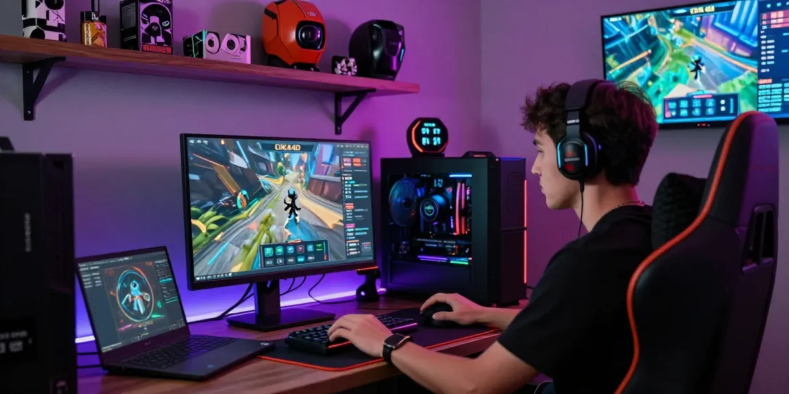 Gamer engaging with CIKA4D platform in a vibrant and immersive online gaming setup