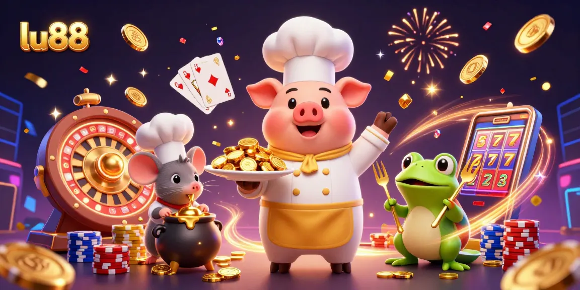 Experience the excitement of lu88 with gold coins and casino elements in a vibrant 3D scene.