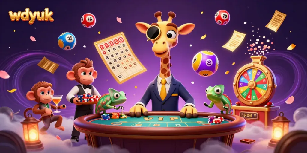 Experience thrilling gameplay with wdyuk at this vibrant casino scene featuring lively characters.