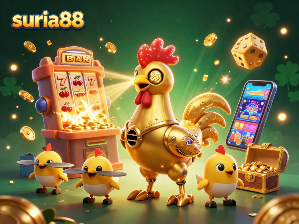Experience thrilling wins at Suria88 with a dazzling 3D casino game scene bursting with excitement!