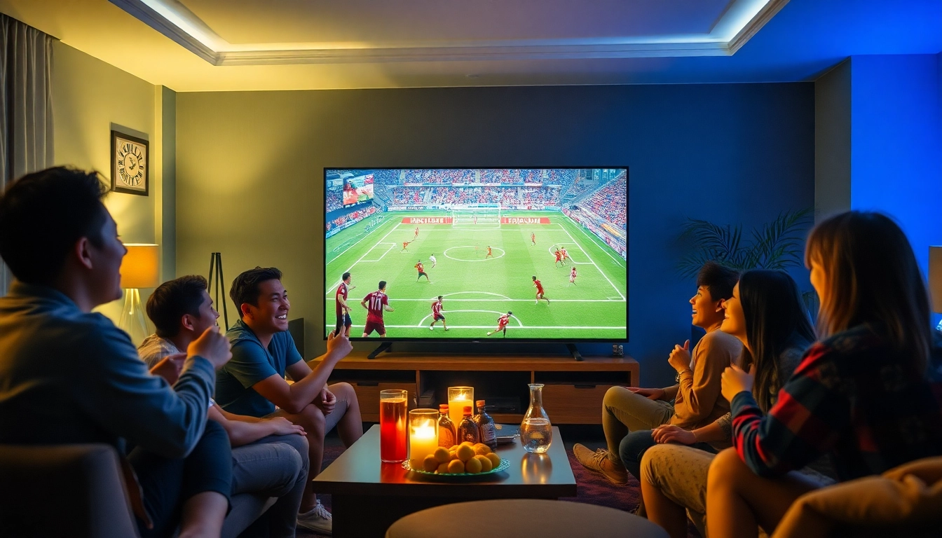 Exciting viewing experience on lương sơn tv with friends watching live football.