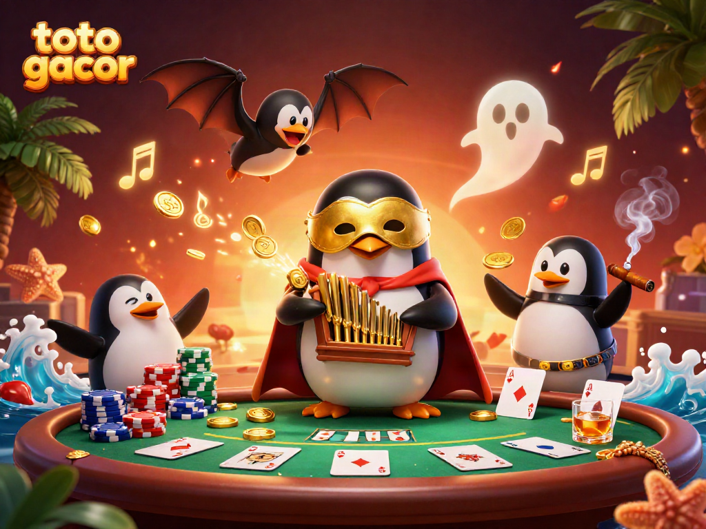 Menggali toto gacor di kasino 3D dengan penguin bertopeng emas dan organ pipa