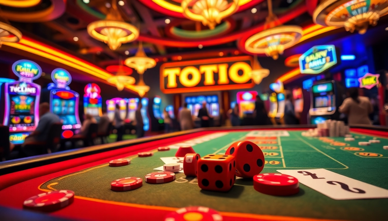 Tindakan menang di situs toto dengan suasana kasino yang mengasyikkan dan elemen permainan yang nyata.
