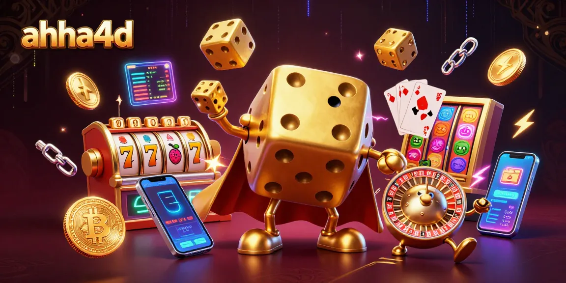 Engage with ahha4d as a golden dice golem features immersive slot gaming elements and digital currency.