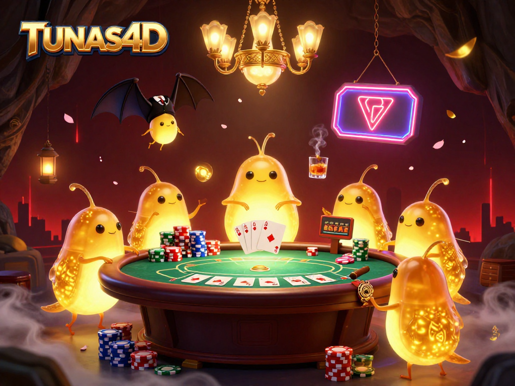 TUNAS4D teams up with glowworms and a bat dealer to create an engaging casino scene.